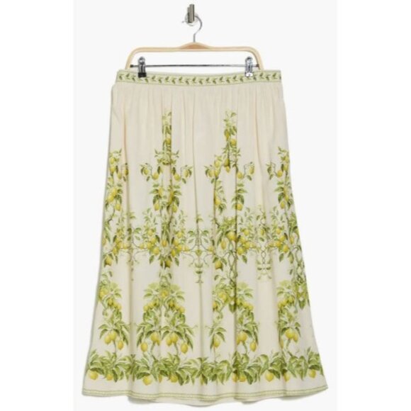 Max Studio Womens Yellow Lemon Pockets Linen Blend Maxi Skirt Plus Sz 2X New - Picture 8 of 10